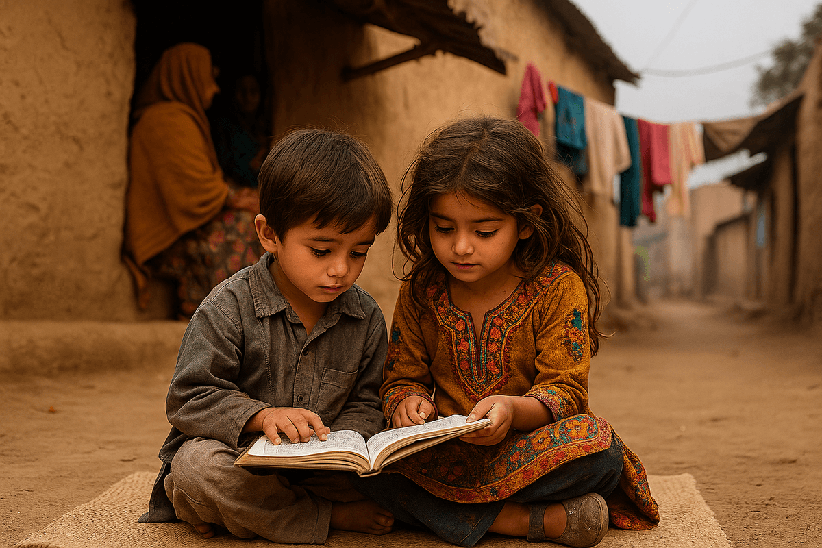 Children reading books